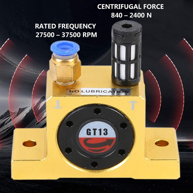 AFUXING Industrial Turbine Vibrators GT13, G 1/4" Pneumatic Turbine Vibrators, Golden Industrial Vibrator Free Muffler - Image 4
